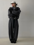 [unisex] Herringbone Wool Balloon Wide Pants