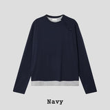 Notch diagonal button layered long sleeve