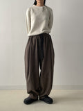 [unisex] Herringbone Wool Balloon Wide Pants