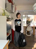 [unisex] Oiko printing color matching raglan long sleeve tee