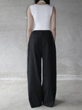 [mnem] Easy Stripe Wide Pants