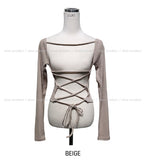 Cross-tie bolero long sleeves