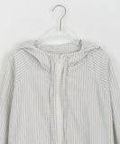 Marky Stripe String Hooded Zip-Up