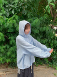 Philmes String Seersucker Check Hood Shirt