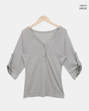 Turning Roll-up Three Quarter T-shirt