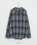 Hyukenli Check Over Hood Long Sleeve Shirt