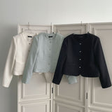 Tweed Round Silver Button Jacket
