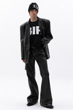 rockstern washing leather bootcut pants