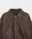 Loving Two-Way Leather Collar Crop Jacket