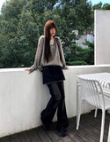 Kirit Pocket Bootcut Washed Denim Skirt Pants