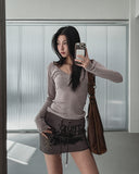 Melt button pocket U-neck hood