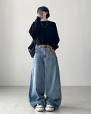 Mesh Long Leather Belt