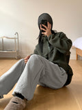 Hoya Winter Fur Angora Velcro Flat Mary Jane Loafers