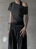 Ansi Stud One Shoulder Tee