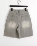 Silat Gray Washing Bermuda Half-Length Denim Shorts