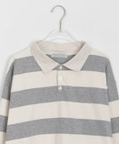 Chopin stripe collar long sleeve tee