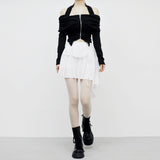 Kehi unbalanced mini skirt