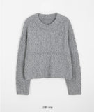 Tomin cashmere wool cable crop knit