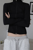 Beni Zip-up Long Sleeve Top