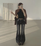 Pelvic Fever Brushed Span 2-Button Bootcut Denim Pants