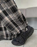 [BAONHAUS] Kenidi Check Banding Wide Pants