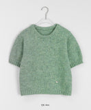 Nanko Puff Color Short Sleeve Crop Wool Knit