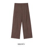 Deep corduroy one-tuck pants