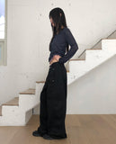 Phuang Lace Frill See-Through V-Neck Long-Sleeve Cardigan