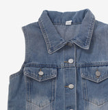 Tein sleeveless denim one piece
