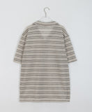 [unisex] Mipyu Stripe Collar Knit Short Sleeve Shirt