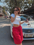 high key side tuck wide half pants