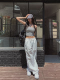 Publi Side Zipper Nylon String Pants