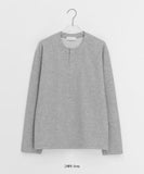 [unisex] Pental Waffle Henley Neck Over Long Sleeve Tee