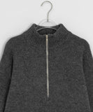 Nokyu Color Half Zip-Up Collar Wool Knit