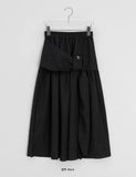 Natan Shirring Belt Banding Long Skirt