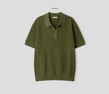 Late Linen Open Collar Knit