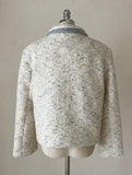 Sophie Boucle Color Matching Collar Quilting Tweed Jacket