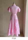 Mary Frill Stripe Shirt Long One Piece