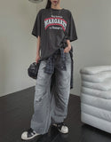Inport Rivet Balloon Denim Pants