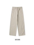 Rib Soft Wide Cotton Pants