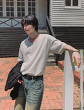 Philip U-neck knit short sleeve T-shirt