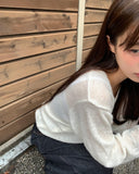 Pramer Basic V-neck Loose Fit Long Sleeve Knit