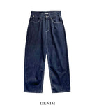 Coil wide raw denim pants