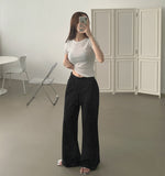 Bootcut ver. Fold Mesh Fabric Banding Bootcut Pants
