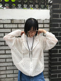 SUMMER KNIT HOOD ZIP-UP