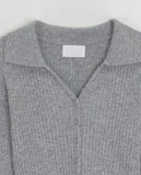 Cubo Collar Ribbed Knit Cardigan