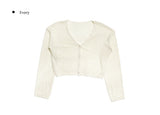 Blossom V-Neck Summer Knit Crop Cardigan