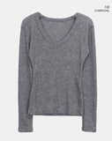 Ryudi slim wool ribbed V-neck knit