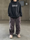 Purple Dying Curved Cargo Pants