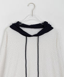 [BAONHAUS] Notive Dot Semi Crop Color Matching Hoodie